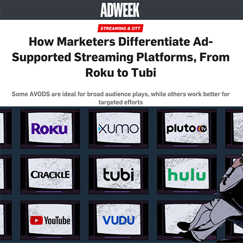 How Marketers Differentiate Ad-Supported Streaming Platforms, From Roku to Tubi
